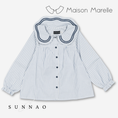 Gallery viewerに画像を読み込む, 【オーダー会/送料無料】<Maison marelle> Blouse PASSY - blue stripes
