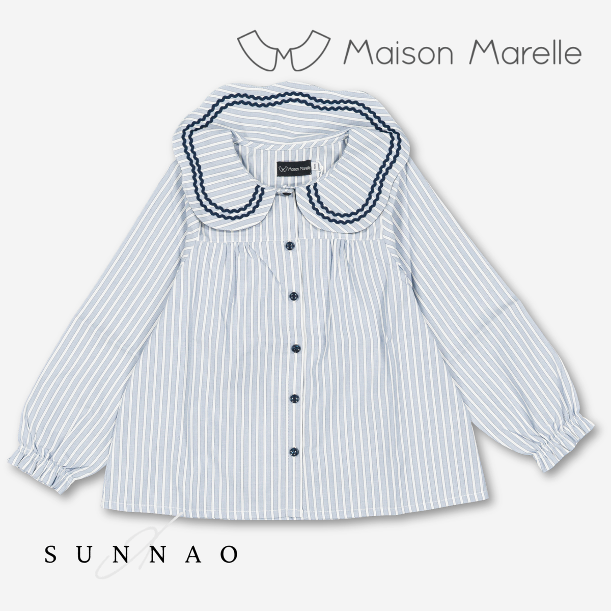 【オーダー会/送料無料】<Maison marelle> Blouse PASSY - blue stripes