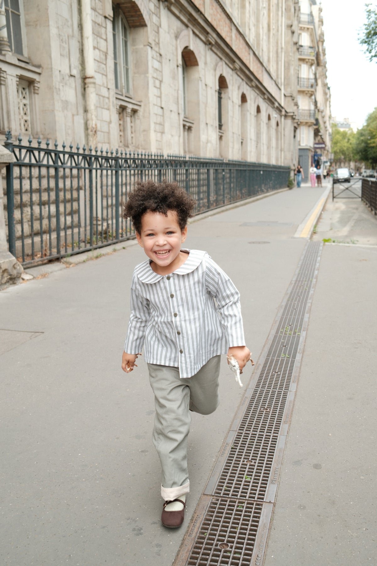 【オーダー会/送料無料】<Maison marelle> Shirt MONCEAU - sauge stripes