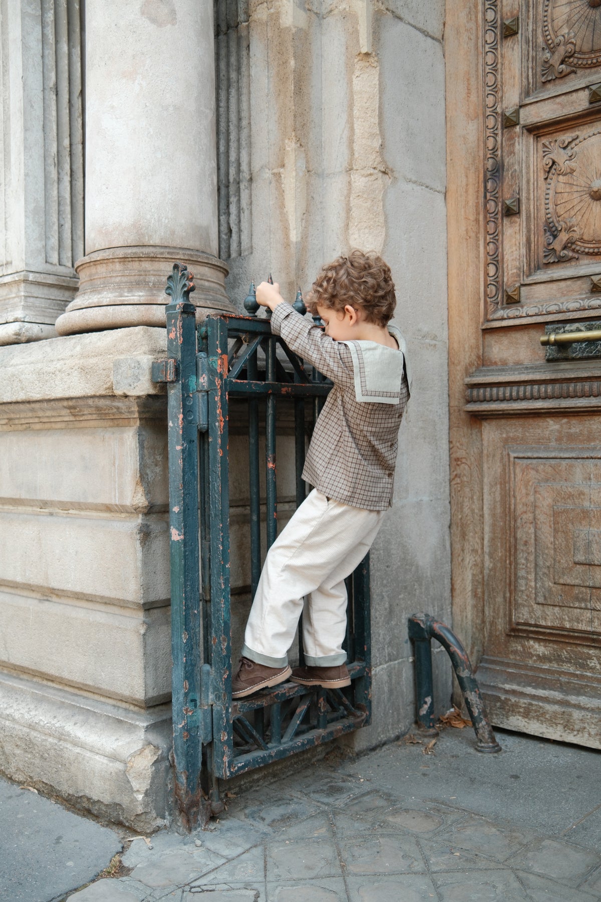 【オーダー会/送料無料】<Maison marelle> Pants LEBON - velvet beige / sauge linen
