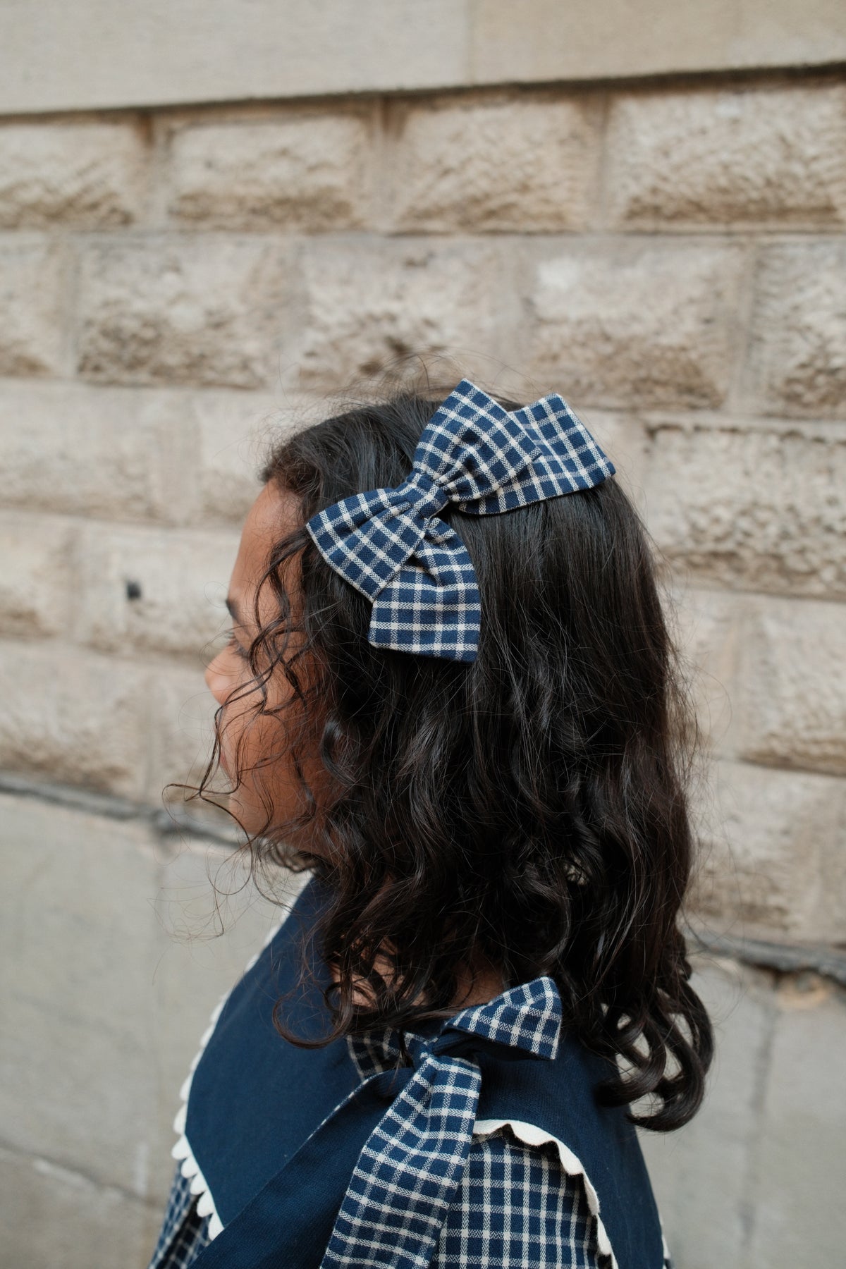 【オーダー会/送料無料】<Maison marelle> dress ELIE - blue&ecru check