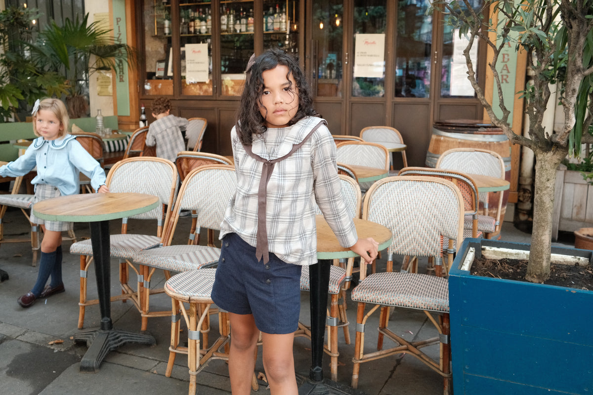 【オーダー会/送料無料】<Maison marelle> Short SÈVRES - blue chevron