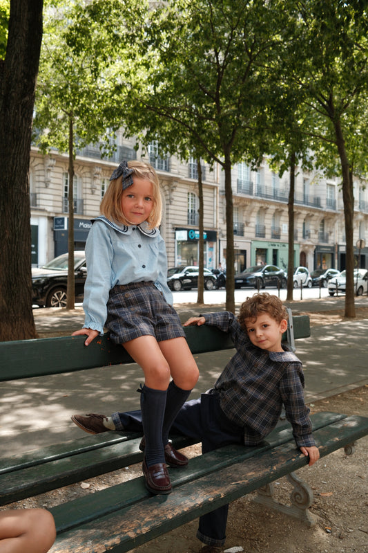 【オーダー会/送料無料】<Maison marelle> Short SEVRES - blue tartan