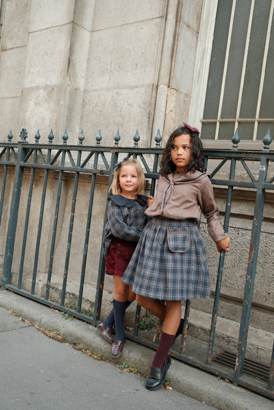 【オーダー会/送料無料】<Maison marelle> Skirt TOURNON - blue tartan