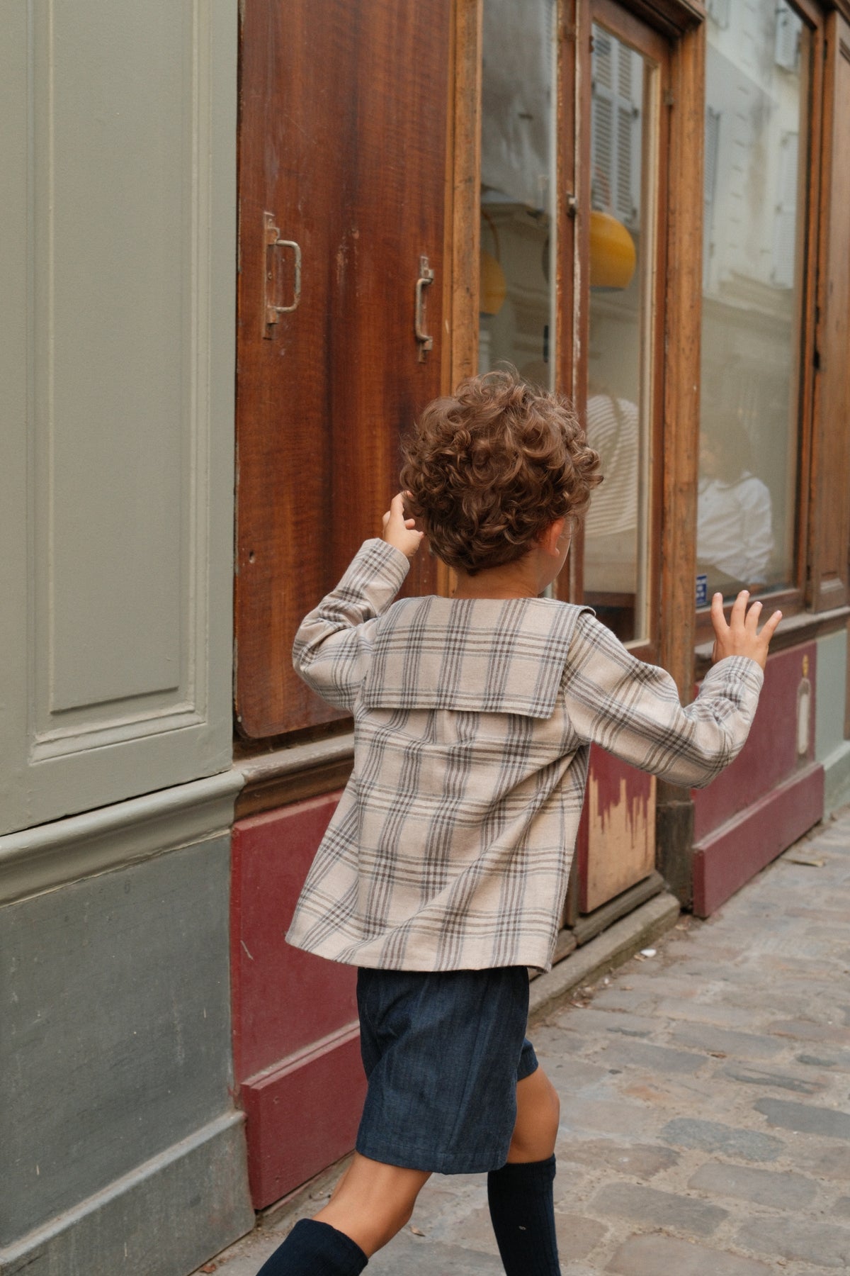 【オーダー会/送料無料】<Maison marelle> Shirt MONCEAU - beige tartan