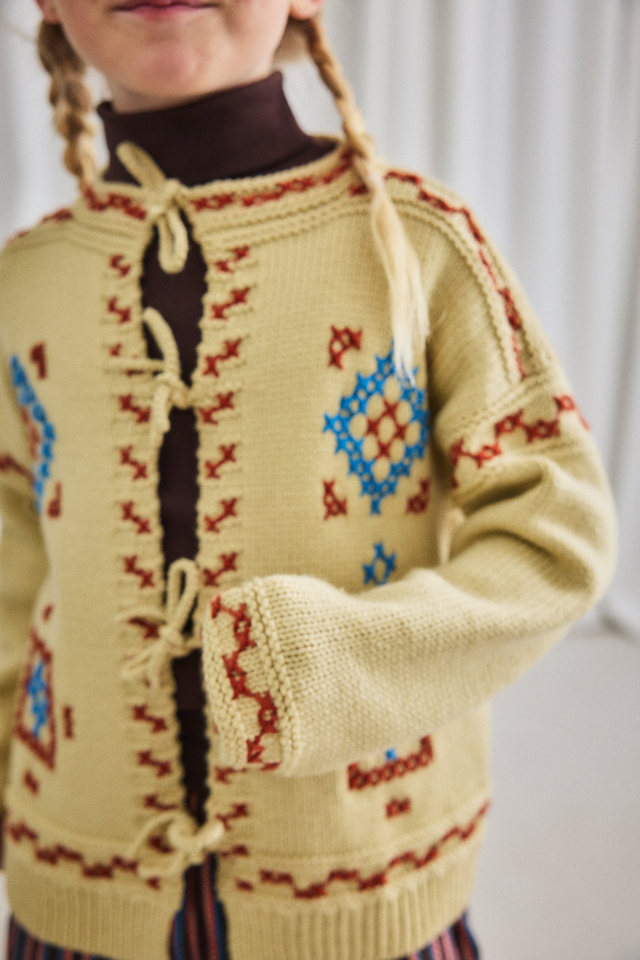 <Misha&Puff> Cross Stitch Bjorn Cardigan - Raffia  Drop2