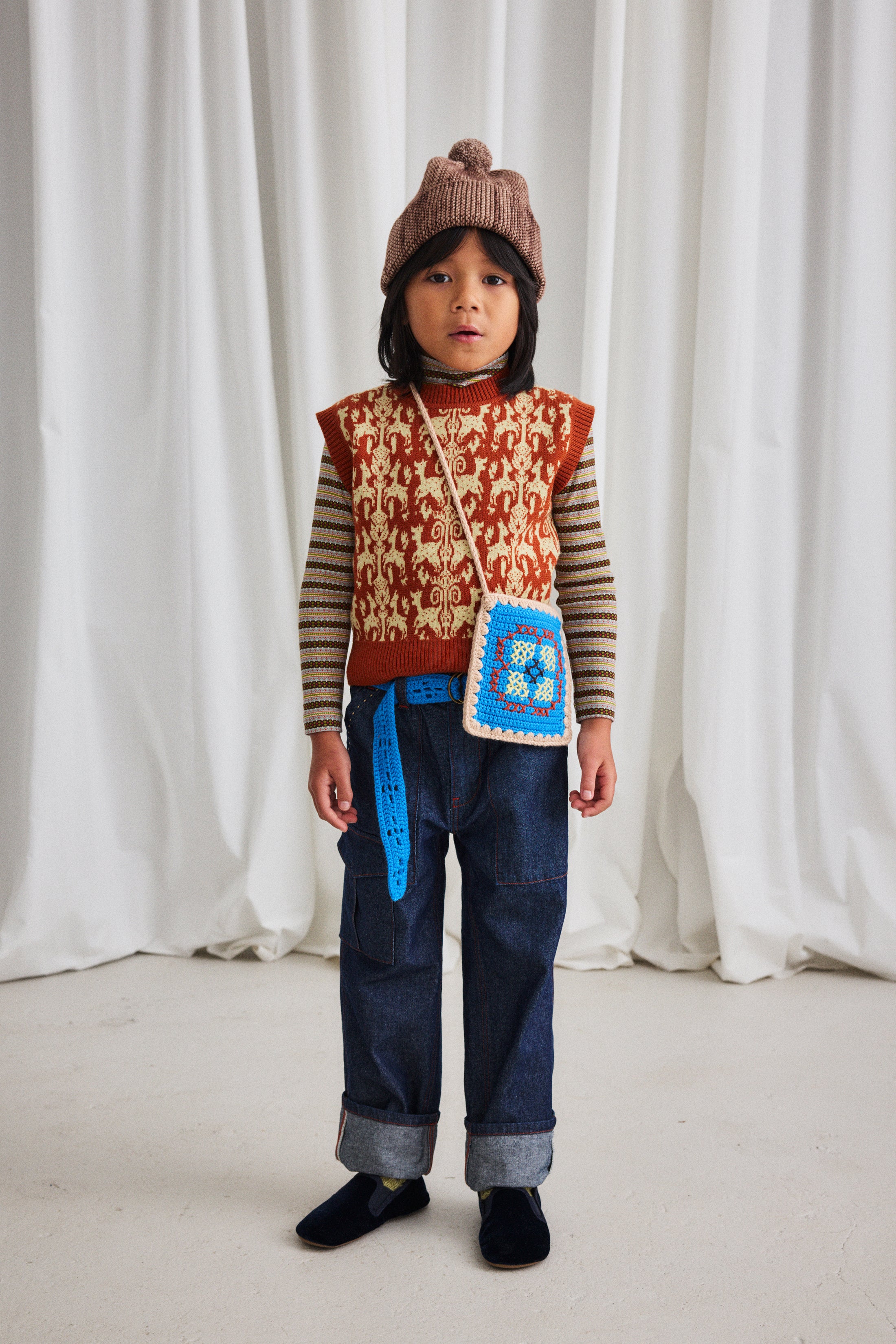 <Misha&Puff> Crochet Belt - Cerulean