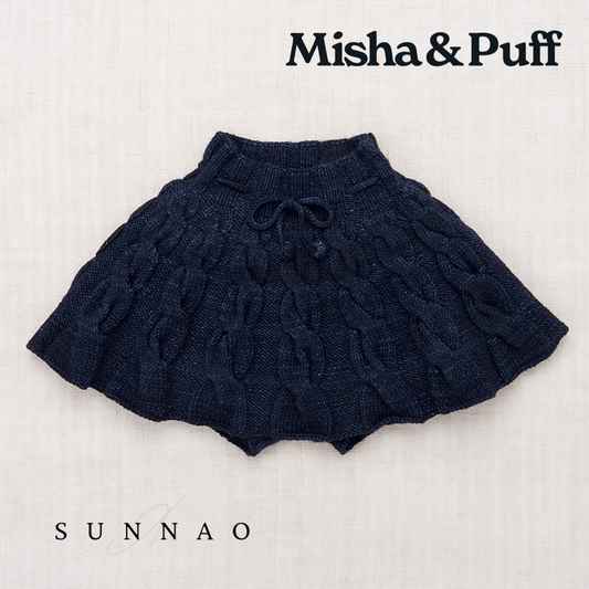 <Misha&Puff>Cable Skating Skirt - Ink