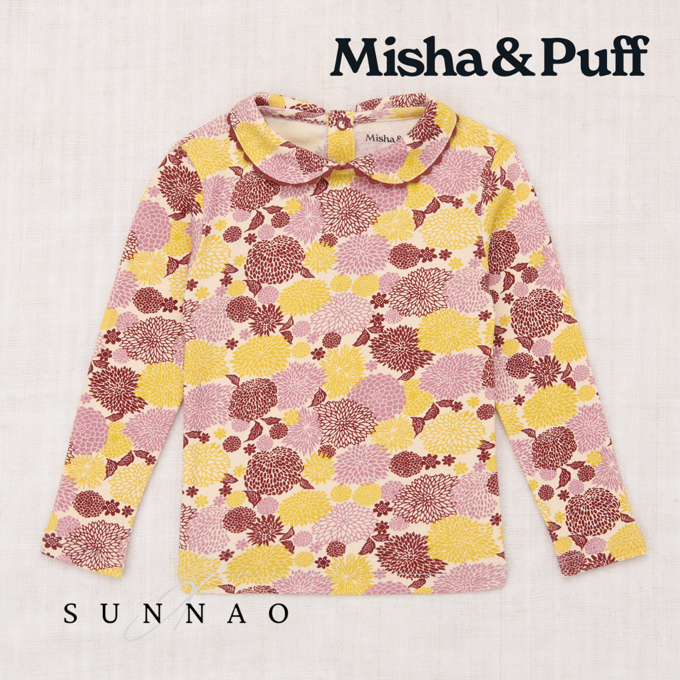 <Misha&Puff> Rickrack Peter Pan Top - String / Antique Rose Chrysanthemum 25Winter　