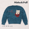 Load image into Gallery viewer, <Misha&Puff> Three Little Kittens Cardigan - Blue Smoke　
