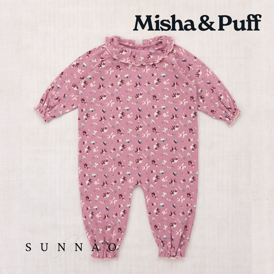 <Misha&Puff> Baby Pierrot Onesie - Antique Rose Circus - DROP1　