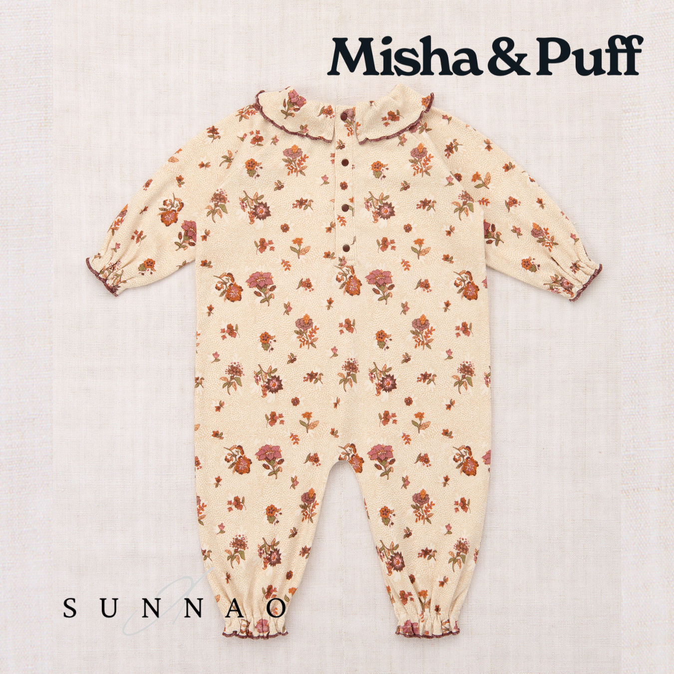 <Misha&Puff> Baby Pierrot Onesie - String/Antique Rose Holyoke Floral - DROP1