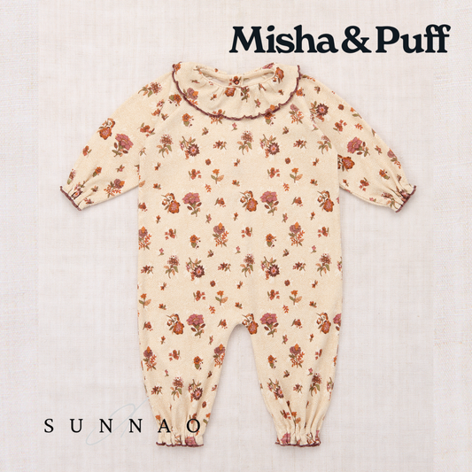 <Misha&Puff> Baby Pierrot Onesie - String/Antique Rose Holyoke Floral - DROP1