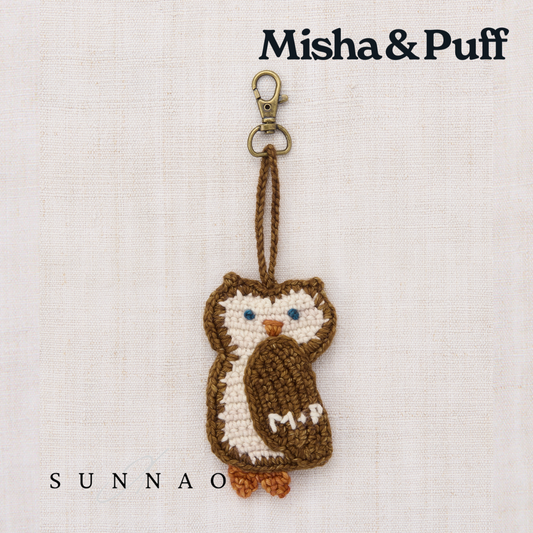 <Misha&Puff> Owl Bag Charm - Nutmeg - DROP1