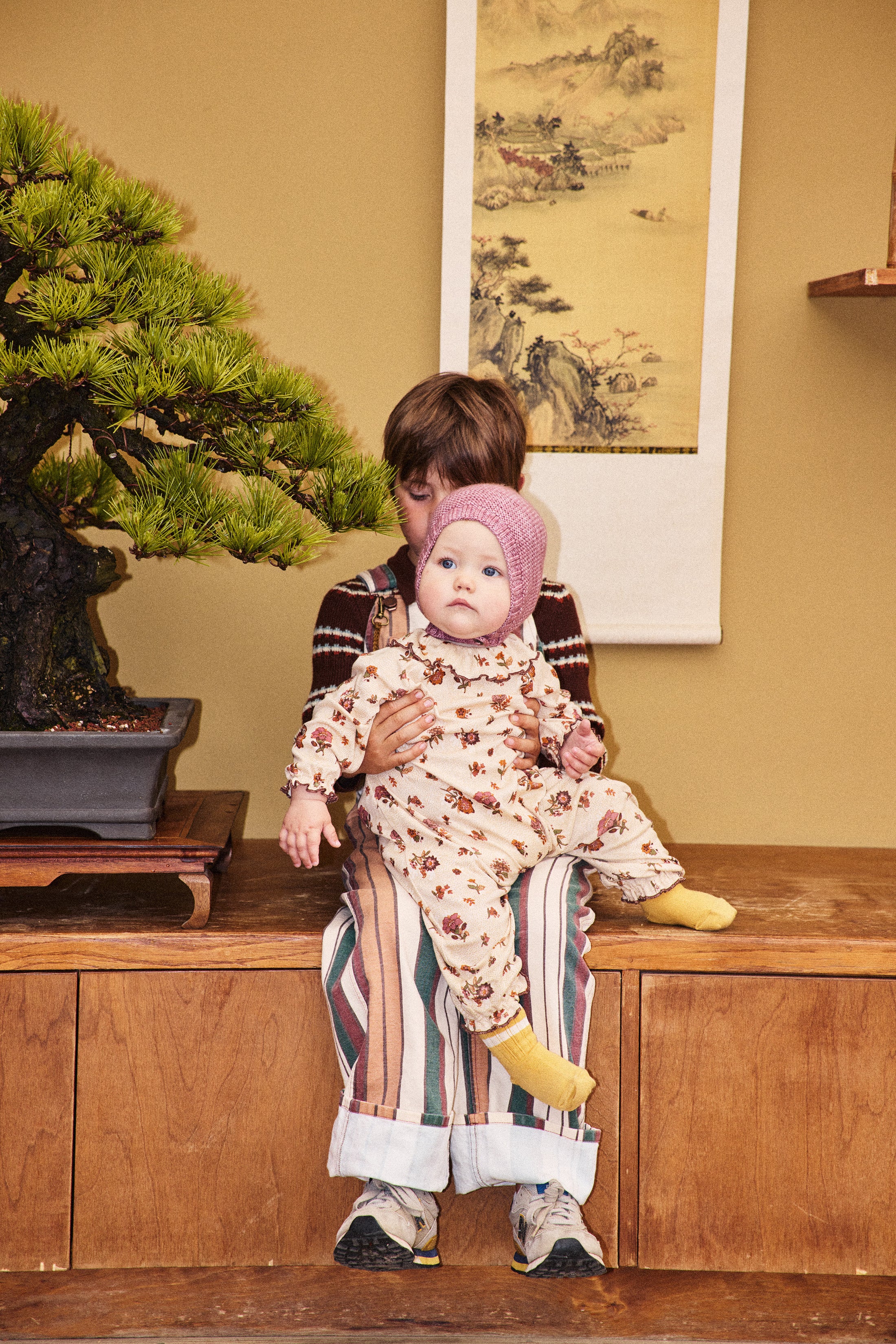<Misha&Puff> Baby Pierrot Onesie - String/Antique Rose Holyoke Floral - DROP1