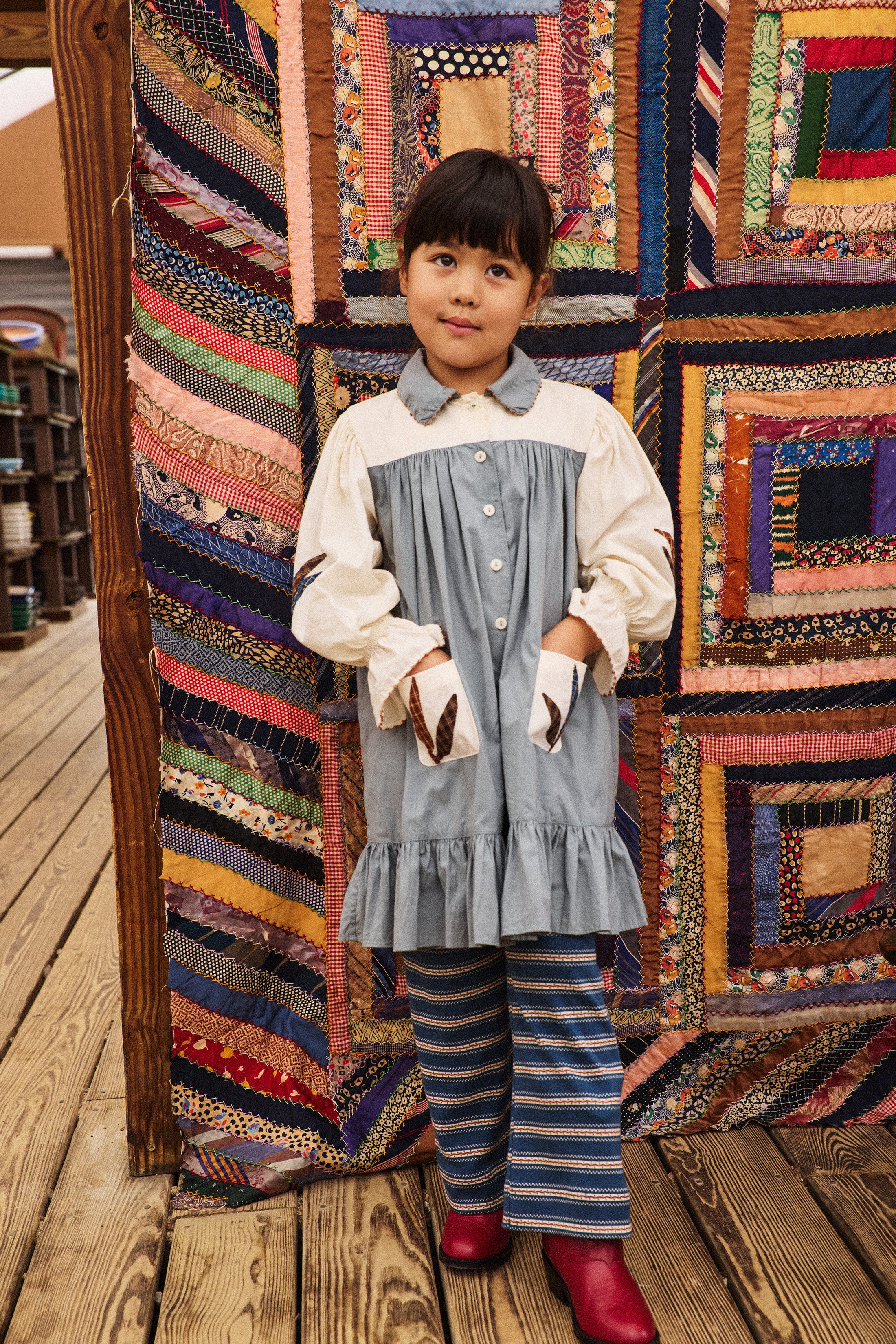 <Misha&Puff> A-Pant - Marine Blue Sgraffito -DROP1　