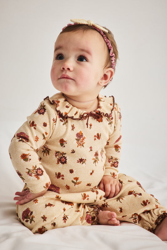 <Misha&Puff> Baby Pierrot Onesie - String/Antique Rose Holyoke Floral - DROP1