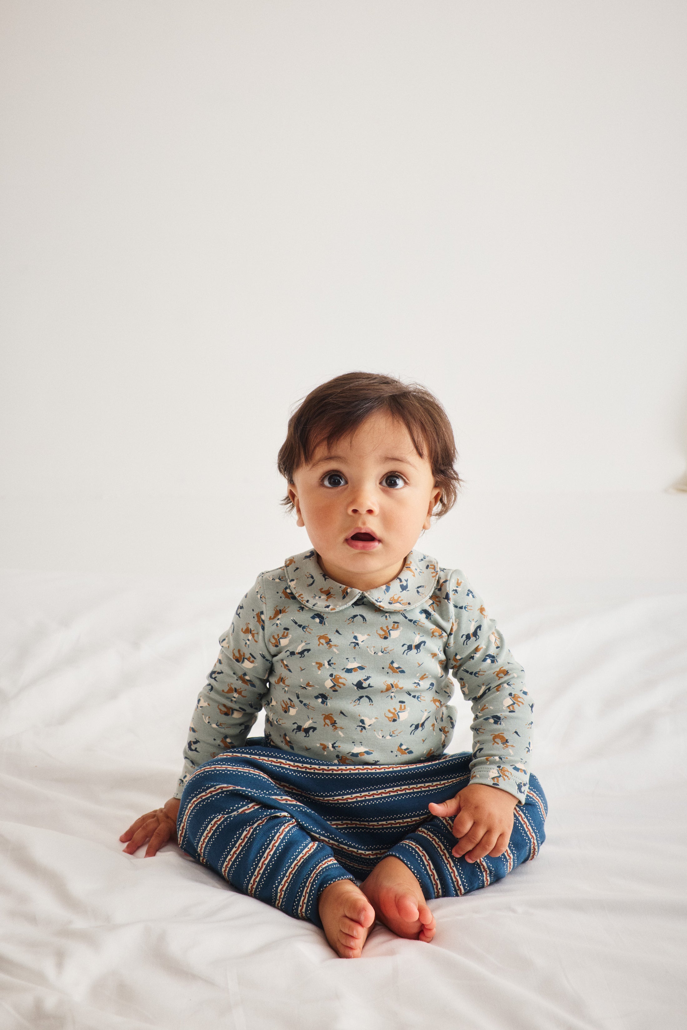 <Misha&Puff> Baby Petit Collar Onesie - Onsen Circus - DROP1　