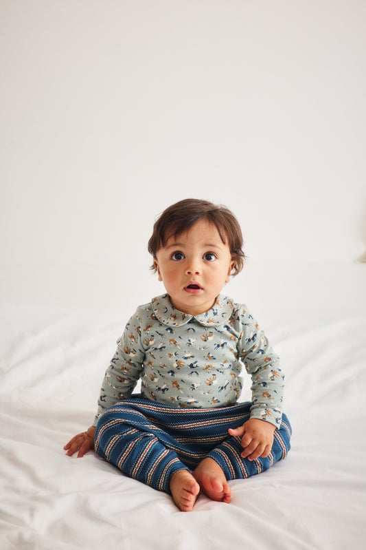 <Misha&Puff> Baby Petit Collar Onesie - Onsen Circus - DROP1　