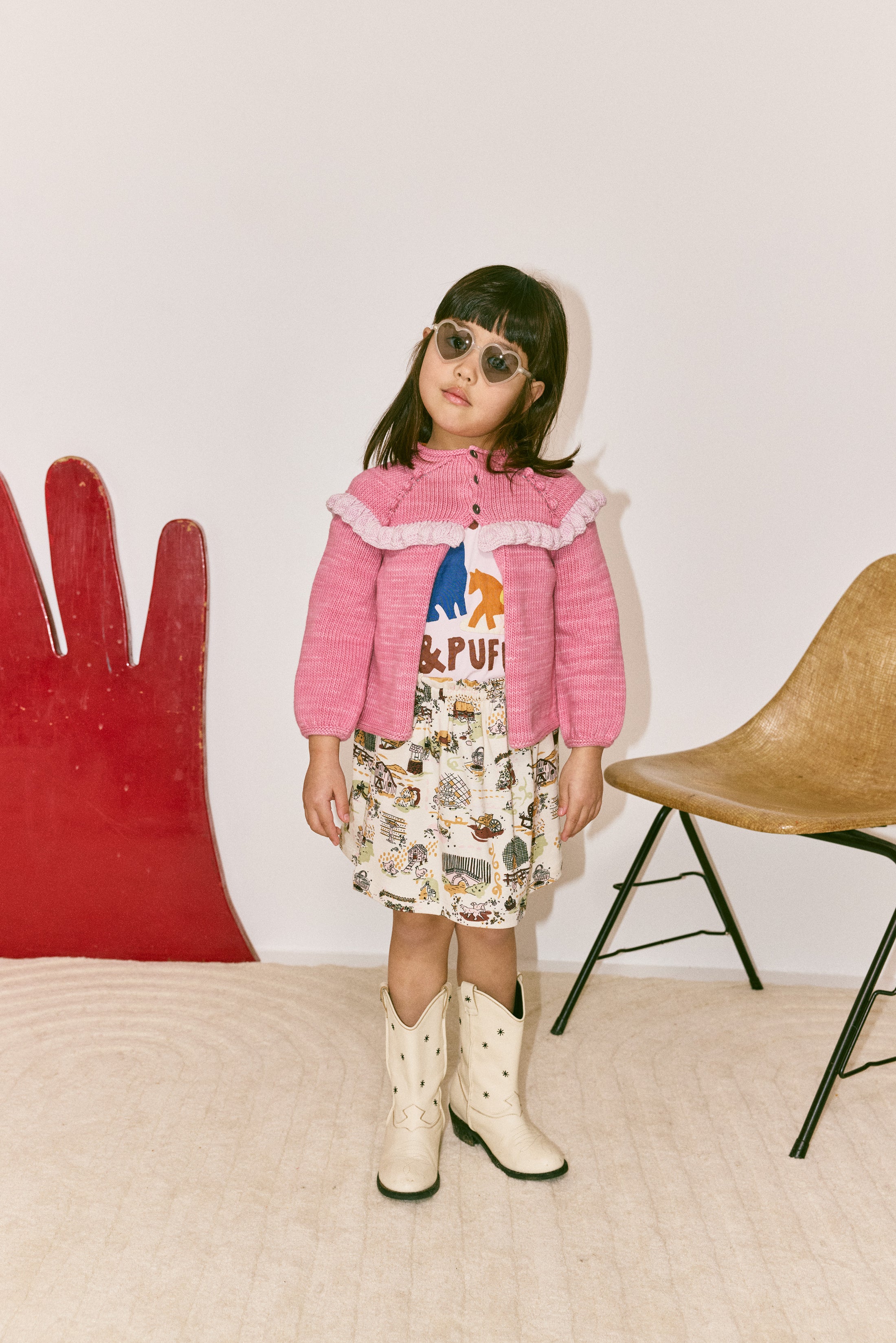 <Misha&Puff> PASTURE APPLIQUE TEE - AURA