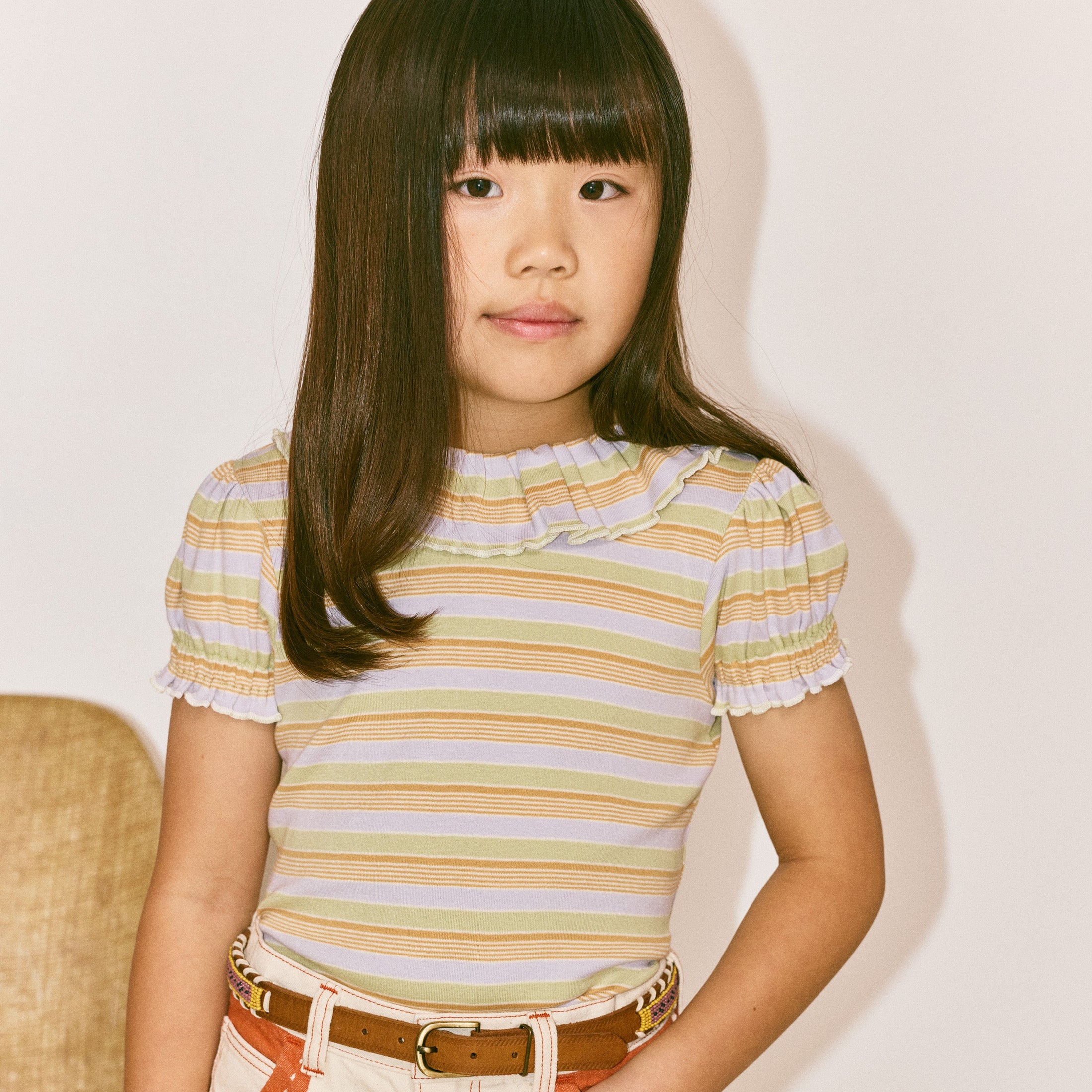 <Misha&Puff> BALLOON SLEEVE PALOMA TEE - MIST AVENUE STRIPE