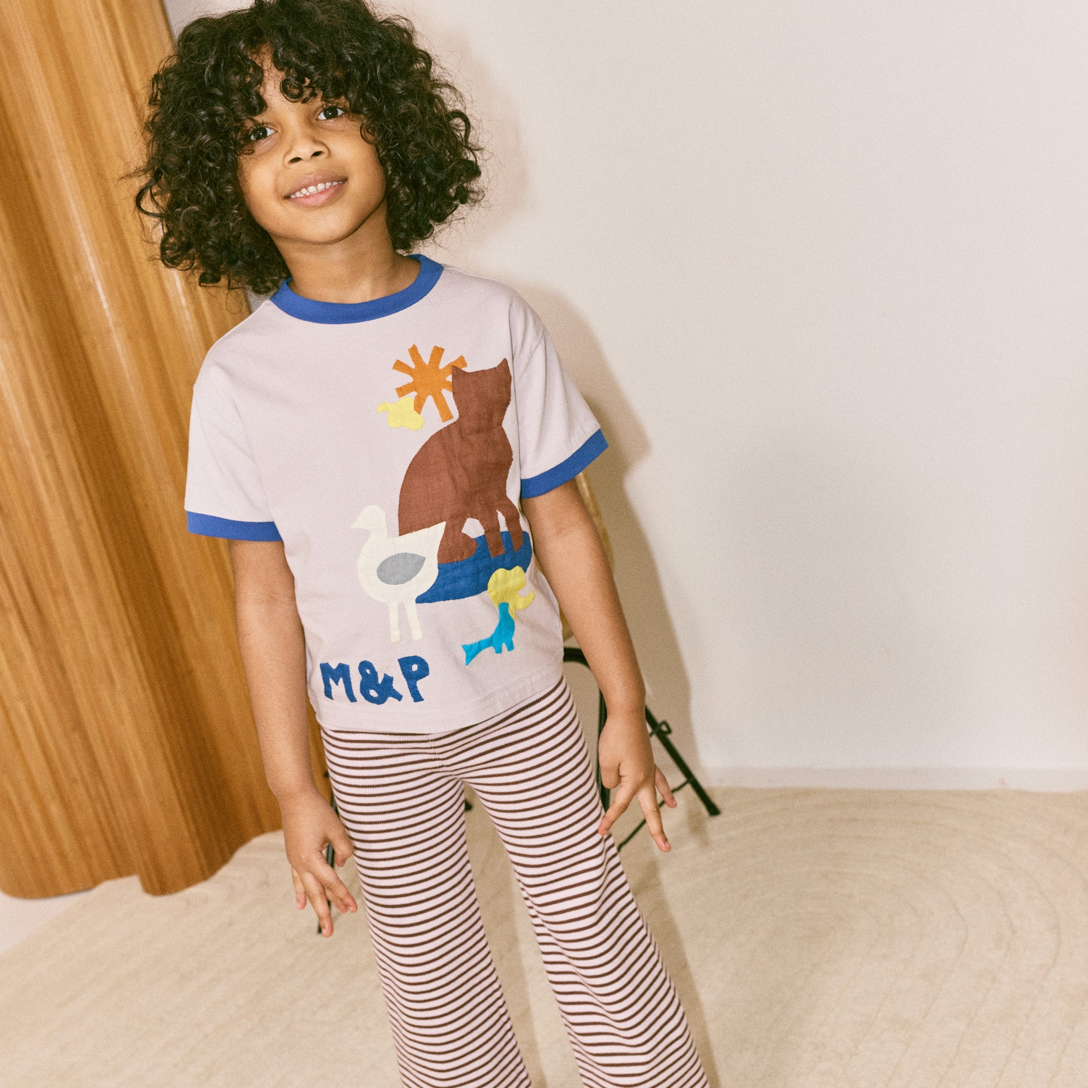 <Misha&Puff> FARM APPLIQUE TEE - MIST　