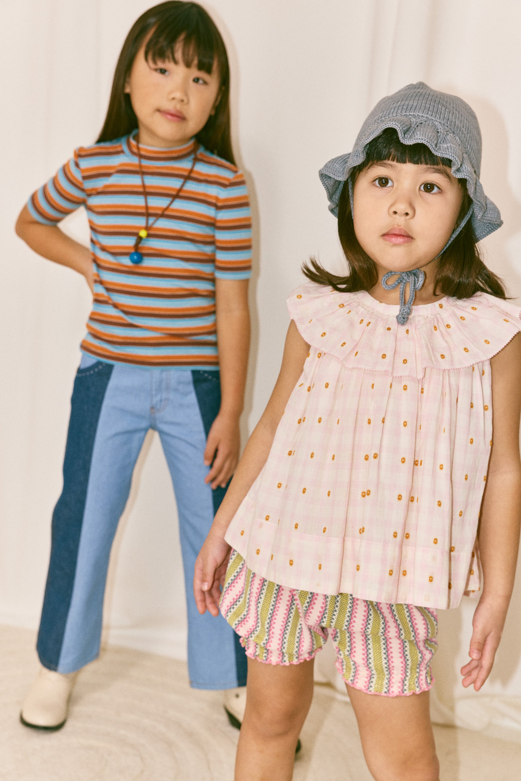 <Misha&Puff> BUBBLE SHORT - AURA VAQUERO STRIPE　