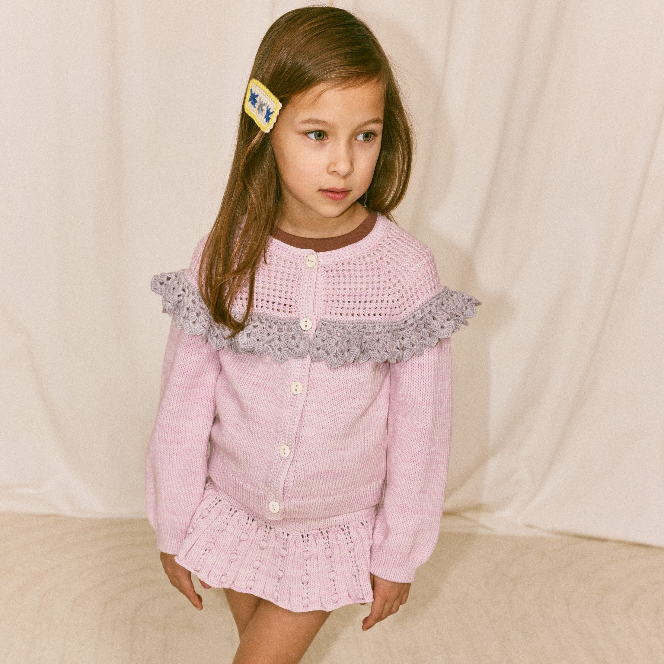 <Misha&Puff> EYELET POPCORN SKATING SKIRT - AURA