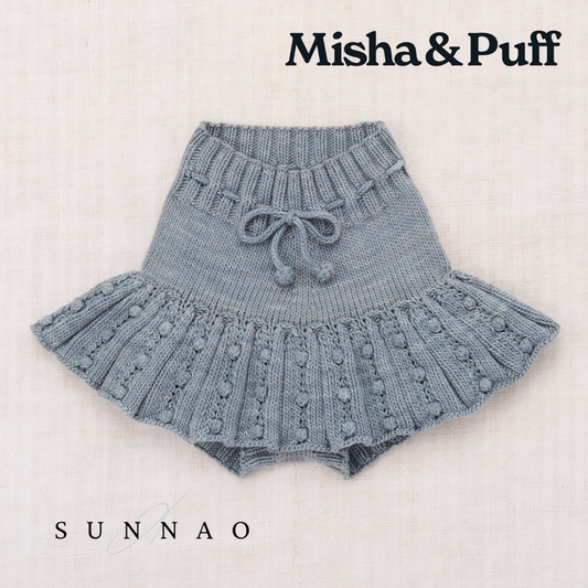 <Misha&Puff> EYELET POPCORN SKATING SKIRT - DOVE