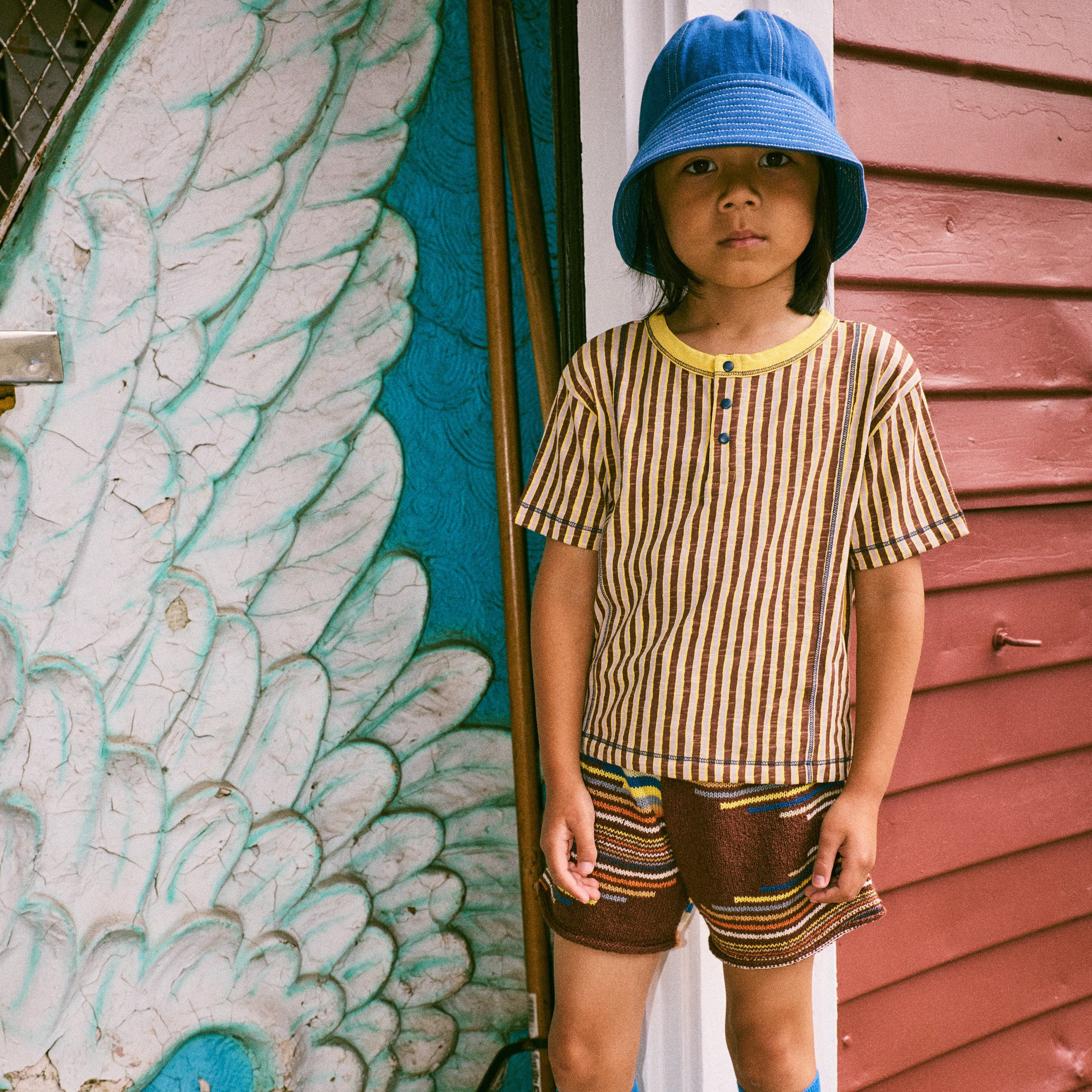 <Misha&Puff> LITTLE PATHS SUNFISH SAILOR HAT - BLUE RIBBON