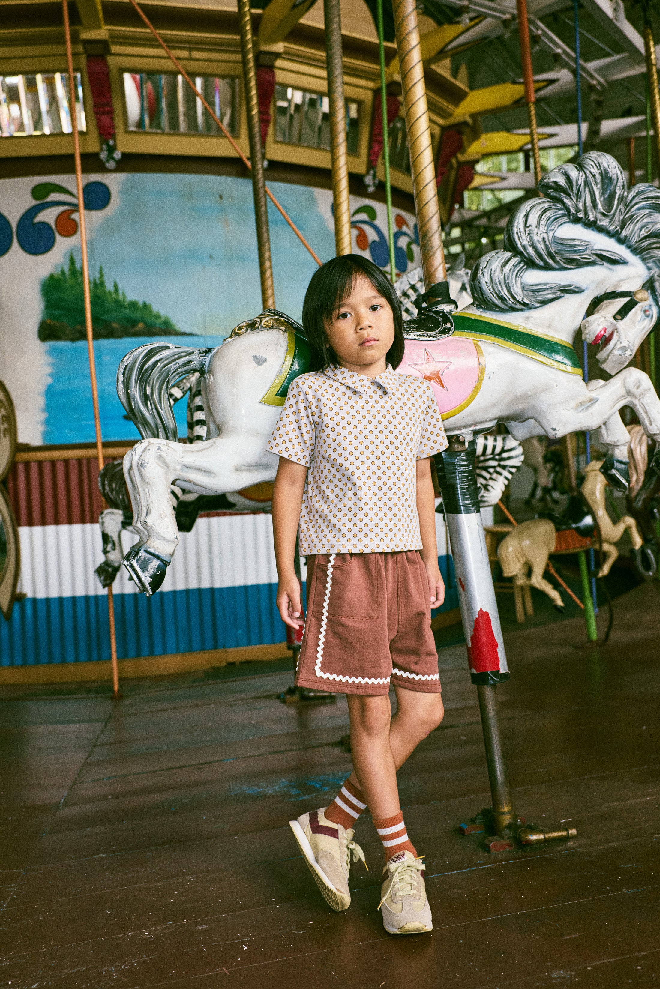 <Misha&Puff> RICKRACK CAMP SHORT - COLA　