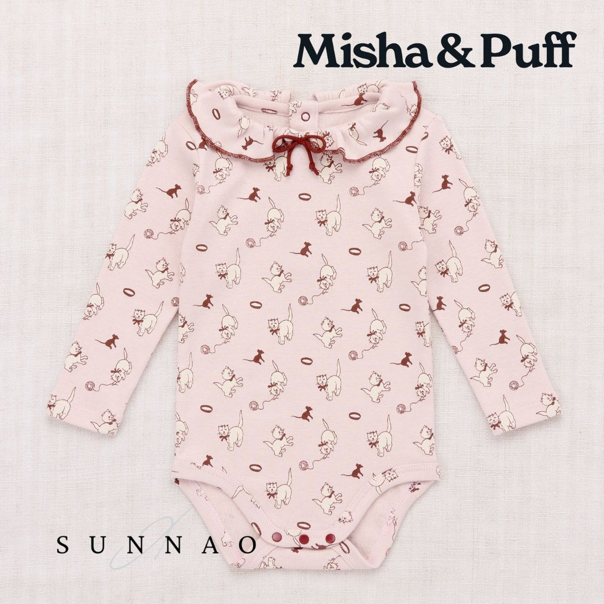 <Misha&Puff> BABY PATTIE ONESIE - CANDYFLOSS CAT & MOUSE
