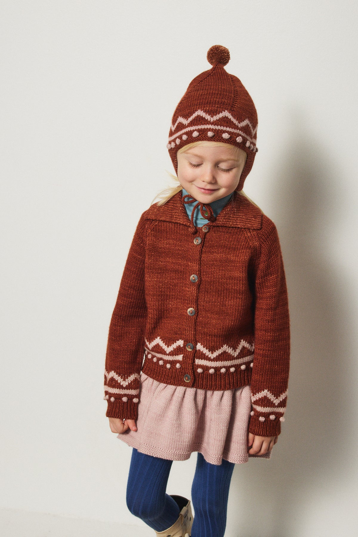 <Misha&Puff> ZIG ZAG POINTY PEAK HAT - CEDAR 26Winter　