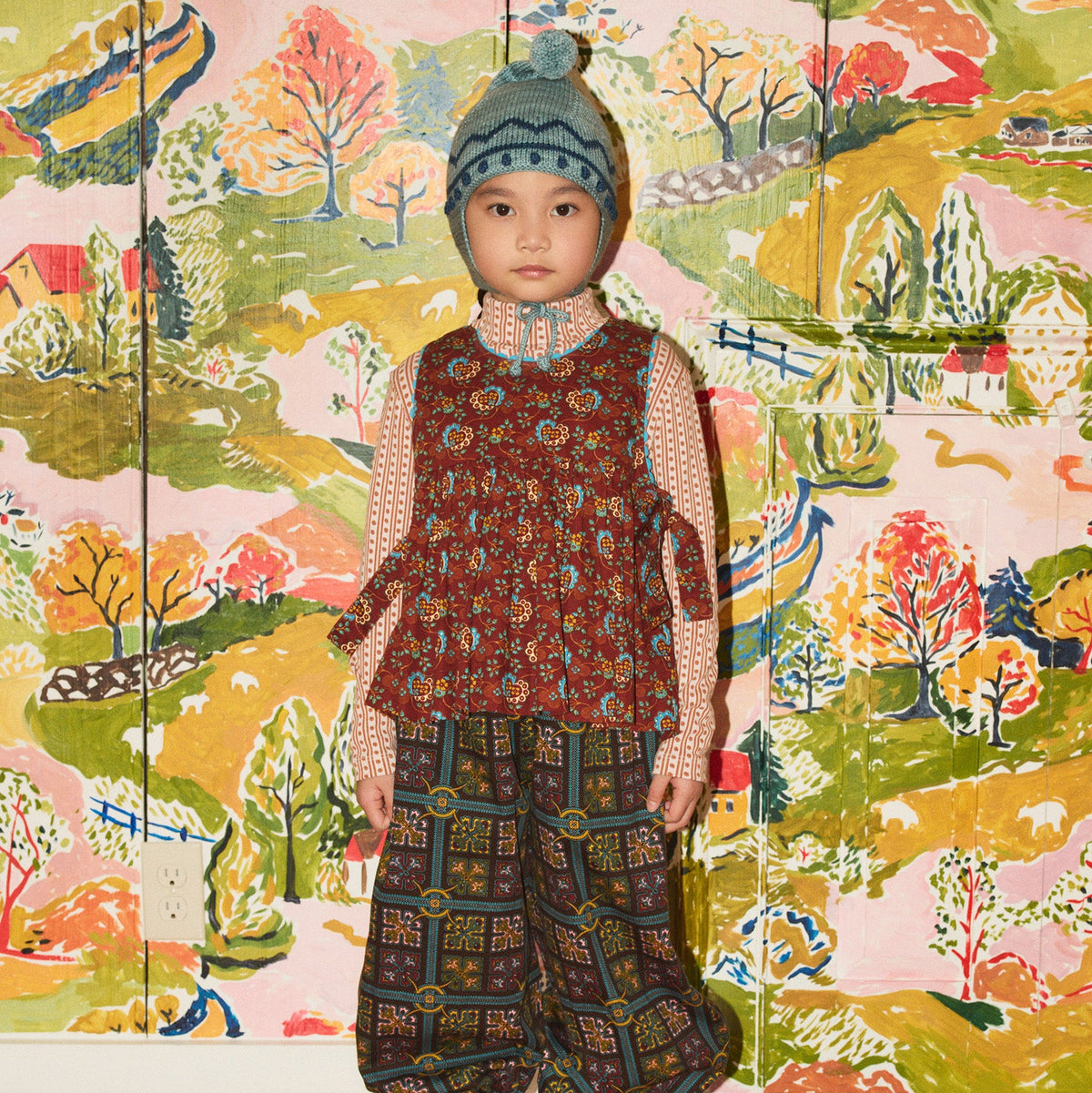 <Misha&Puff> ZIG ZAG POINTY PEAK HAT - SLATE 26Winter