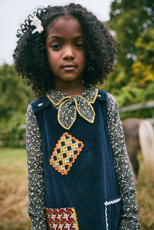 <Misha&Puff>Corduroy Patchwork Freda Dress（2-8Y）-Misha＆Puff-SUNNAO