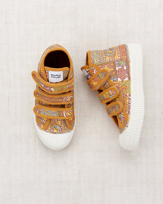 <Misha&Puff>hight top velcro sneaker - rose gold groovy paisley（25-30）-Misha＆Puff-SUNNAO