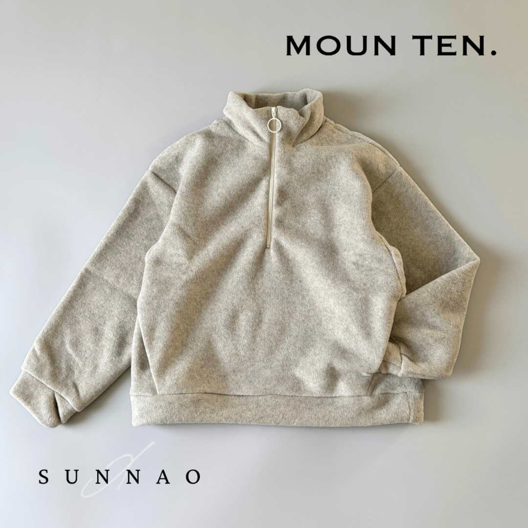 <Moun ten.> melange fleece half - oatmeal