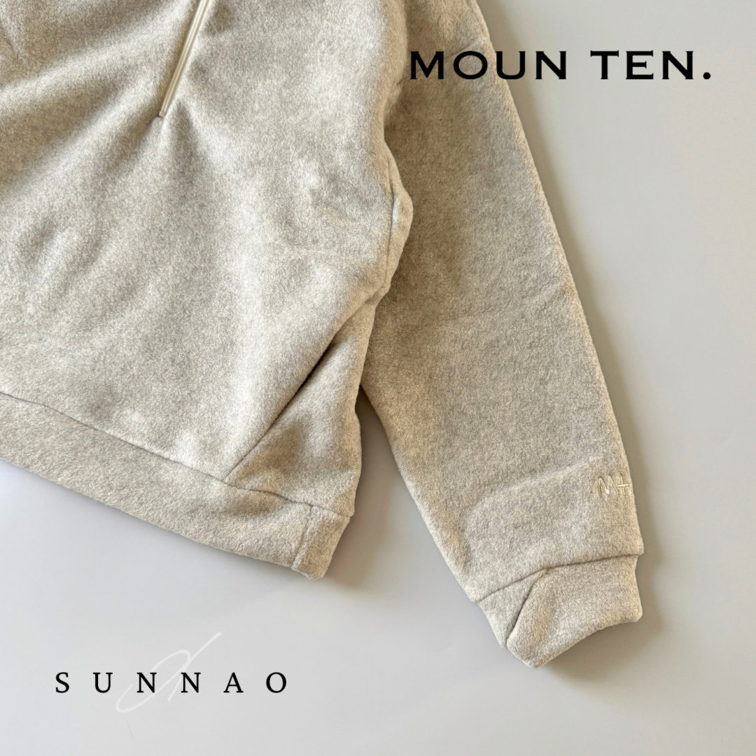 <Moun ten.> melange fleece half - oatmeal
