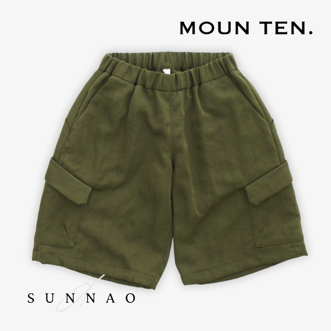 <Moun ten.> bright twill midi cargo - olive drab