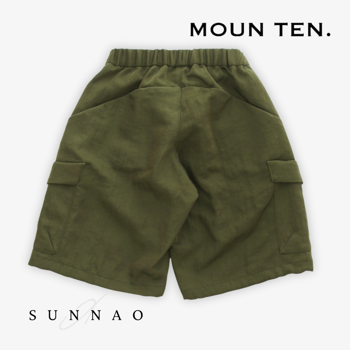 <Moun ten.> bright twill midi cargo - olive drab