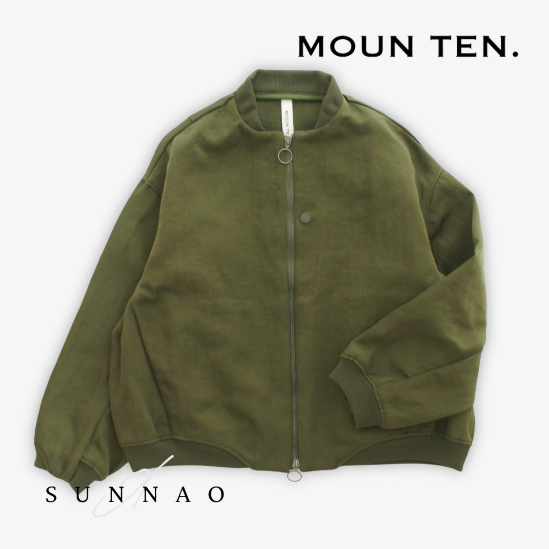 <Moun ten.> bright twill zip blouson - olive drab