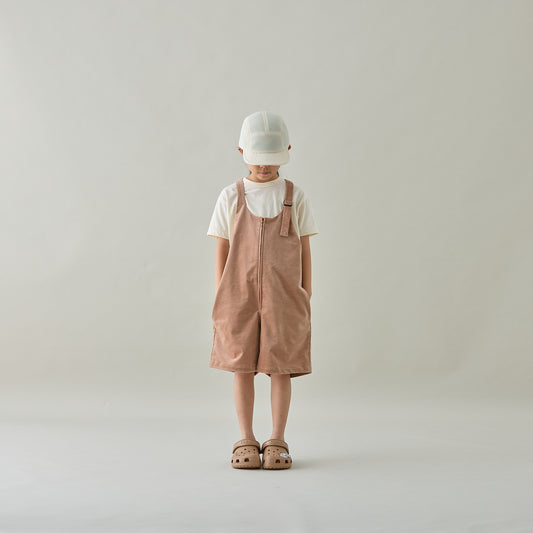 <Moun ten.> summer corduroy salopette - terracotta　