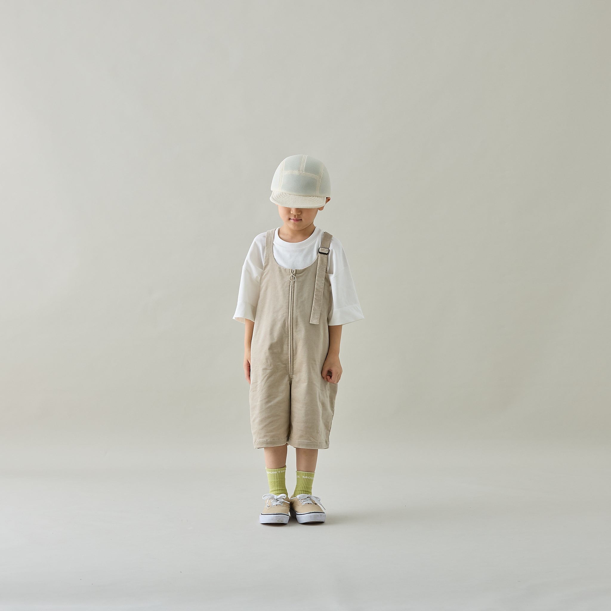 <Moun ten.> summer corduroy salopette - sand
