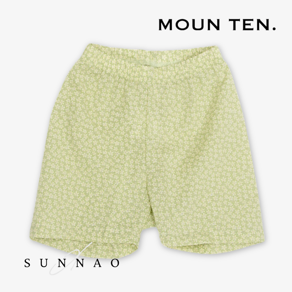 <Moun ten.> flower wave shorts - leaf green　