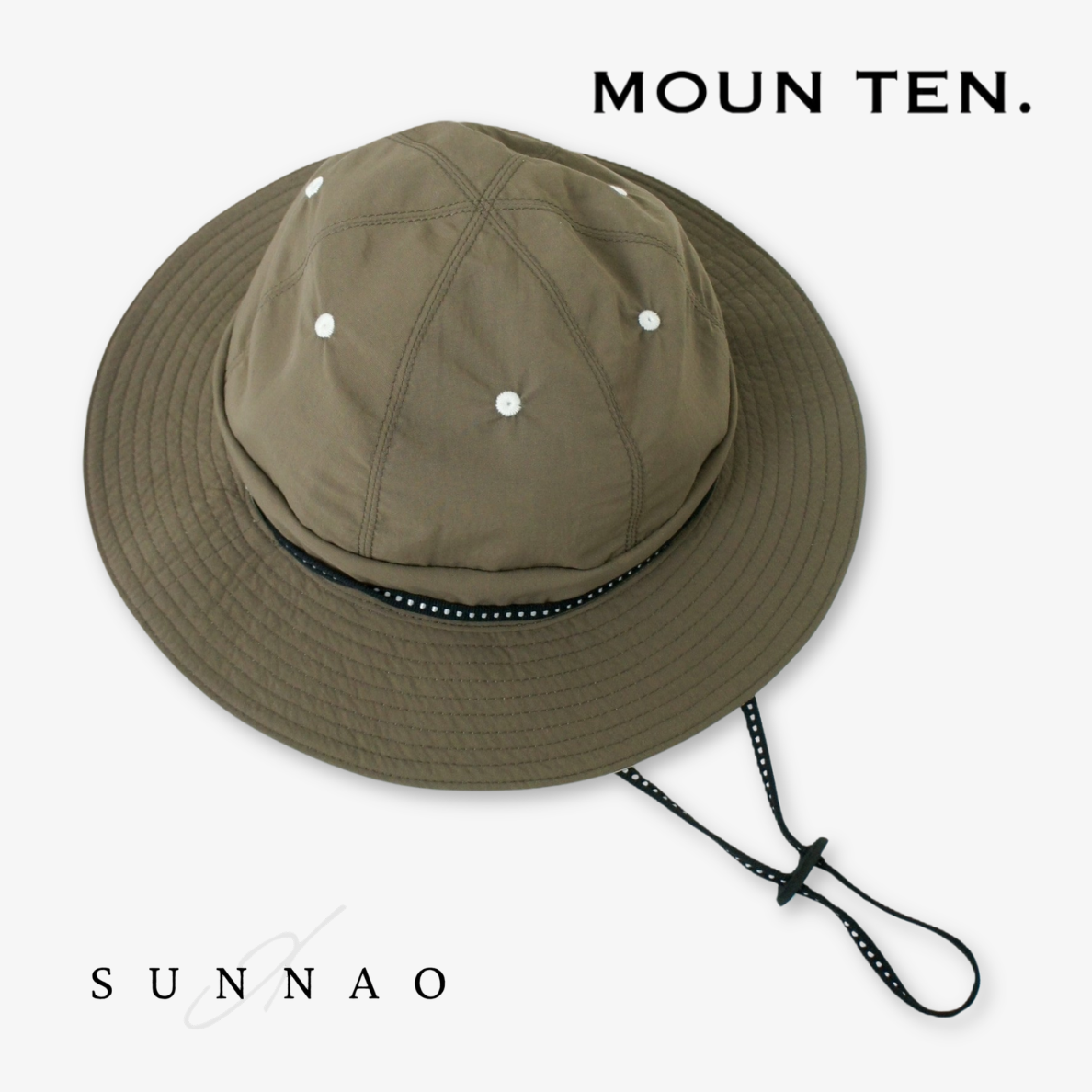 <Moun ten.> reversible adventure hat - mocha x ecru　