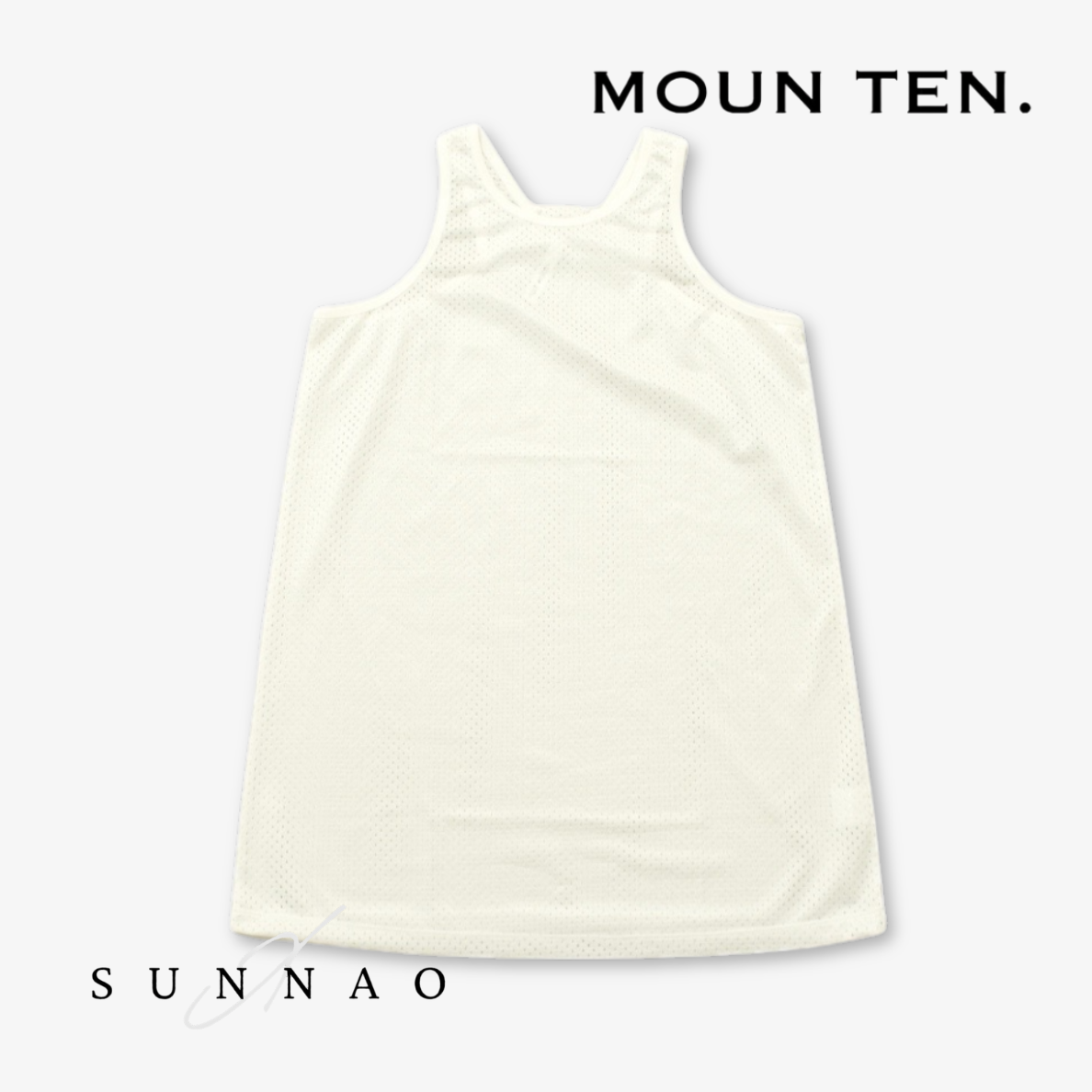 <Moun ten.> mesh tank dress - white