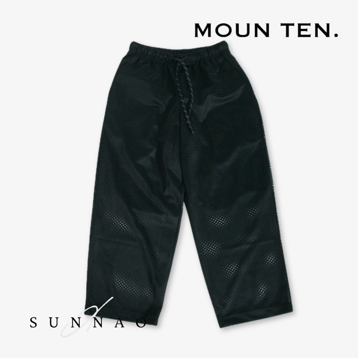 <Moun ten.> mesh wide pants - black