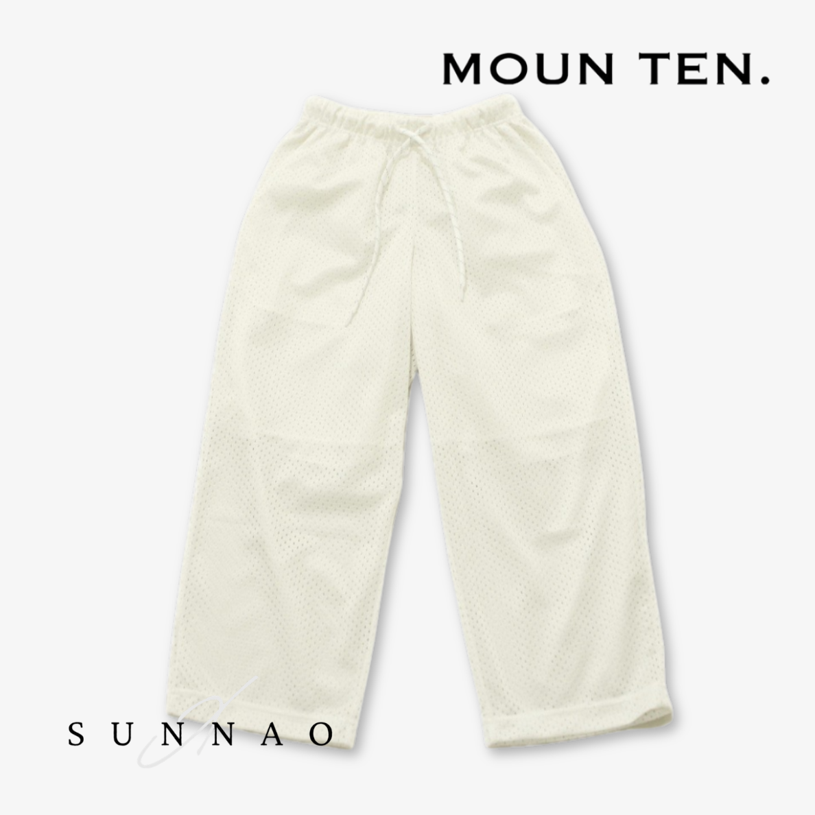 <Moun ten.> mesh wide pants - white