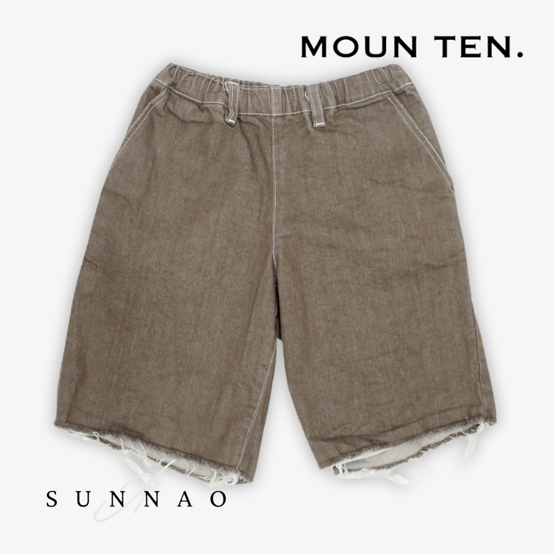 <Moun ten.> cutoff midi jeans - brown　