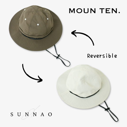 <Moun ten.> reversible adventure hat - mocha x ecru　
